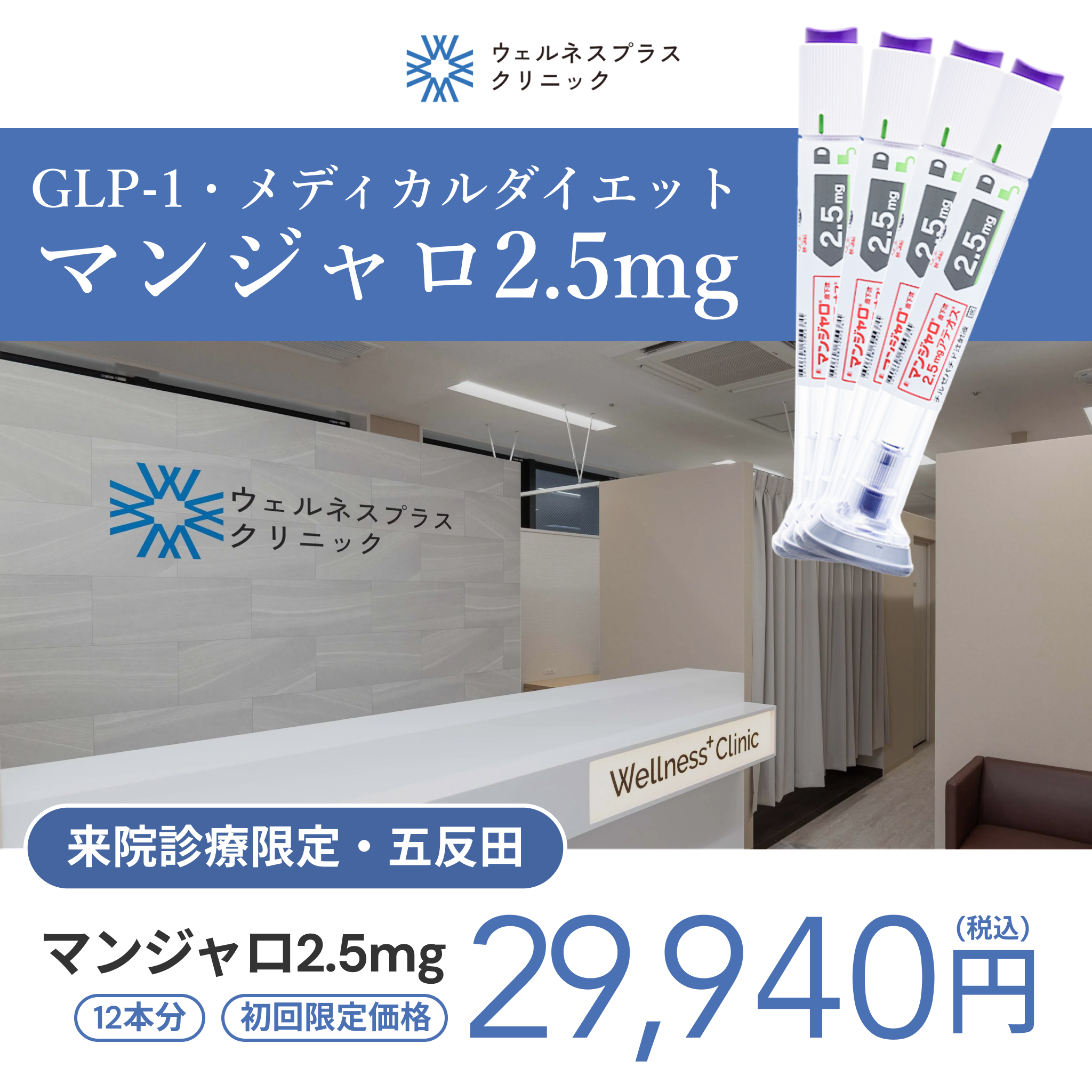 【Wellness Plus Clinic】eCoupon | Mounjaro 2.5mg × 12 Pens (3 Months)