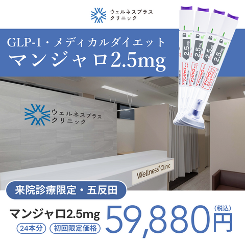 来院診療｜マンジャロ2.5mg×24本（6ヶ月分）【Wellness Plus Clinic】